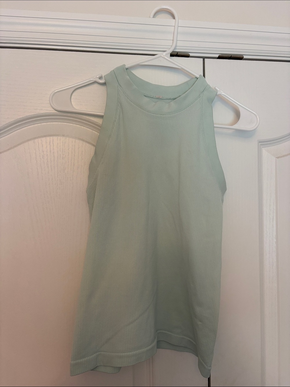 Athleta Ribbed High-Neck Tank in Mint Green
